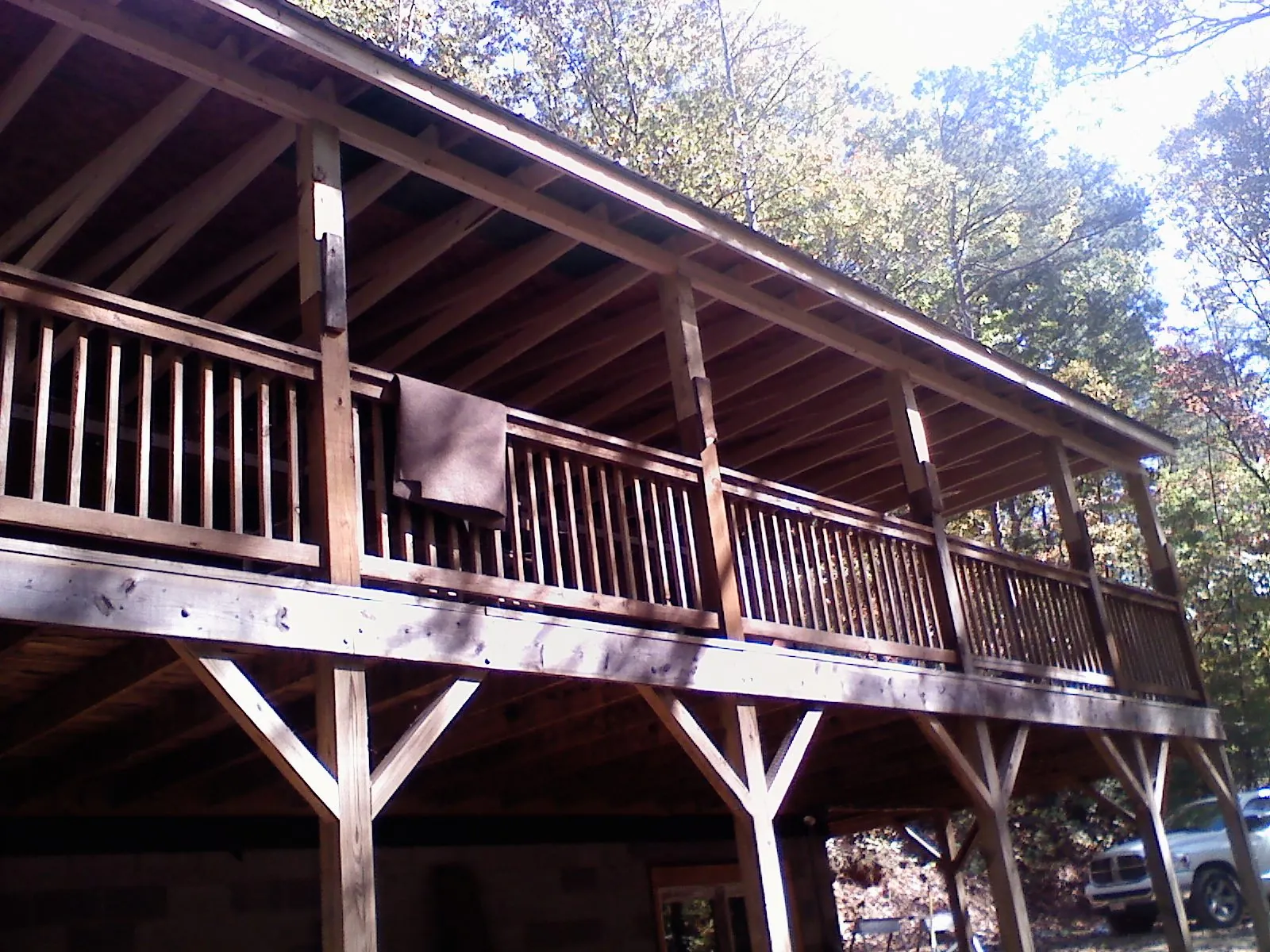 Timber framing under a new elevated porch and deck — Roof Leak Repair in Pleasantville by Roofing Brothers